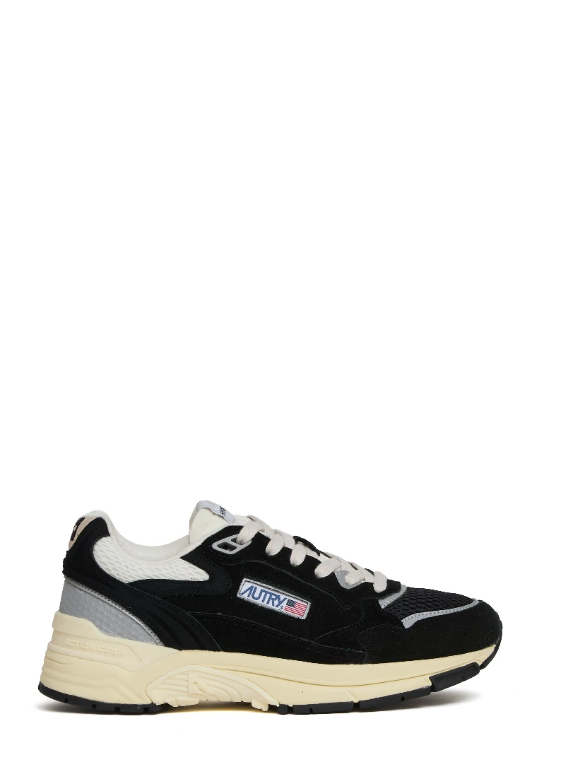 Sneakers Hyperway In Mesh E Suede Nero, Argento