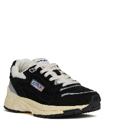 Sneakers Hyperway In Mesh E Suede Nero, Argento