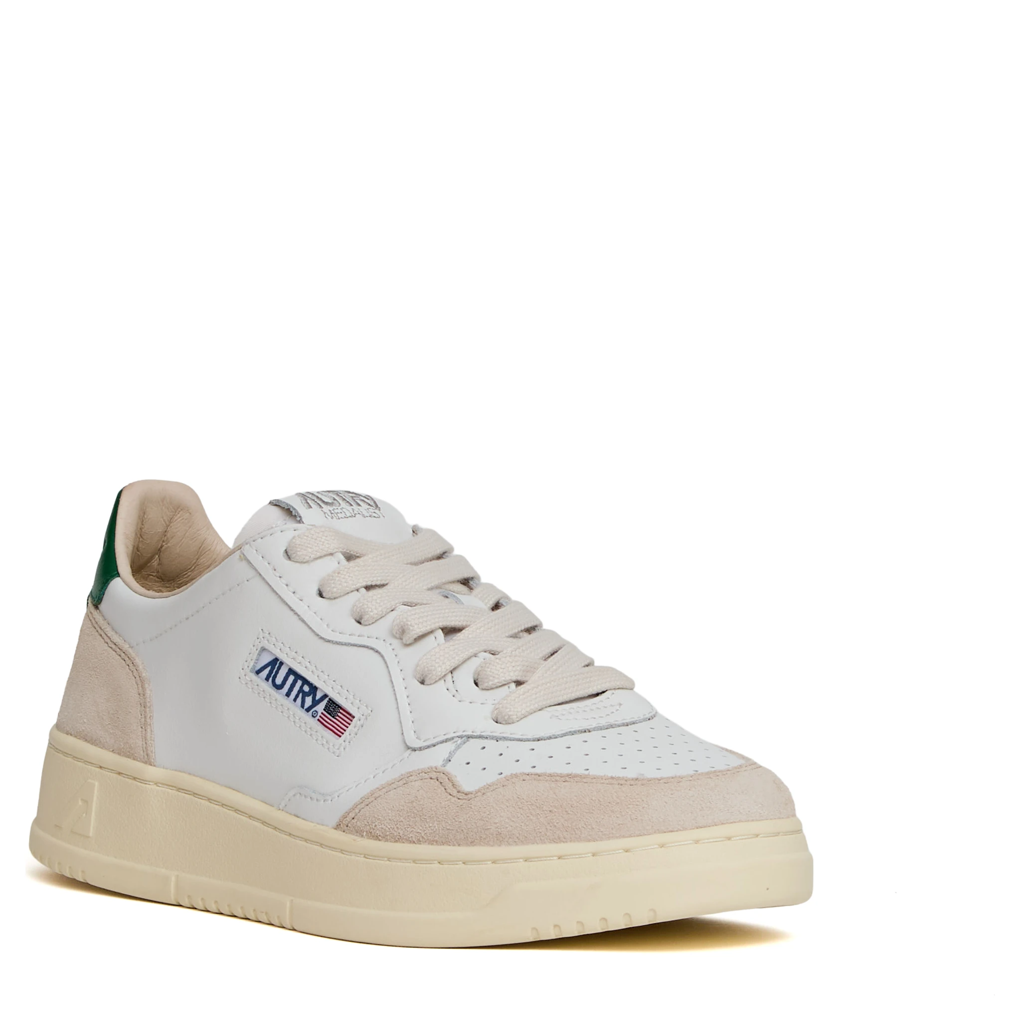 Sneakers Medalist Low In Pelle Bianca, Amazon E Suede Beige