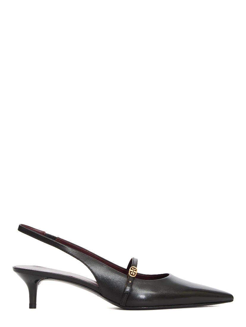 Slingback Mary Jane Con Fibbia E Doppia T