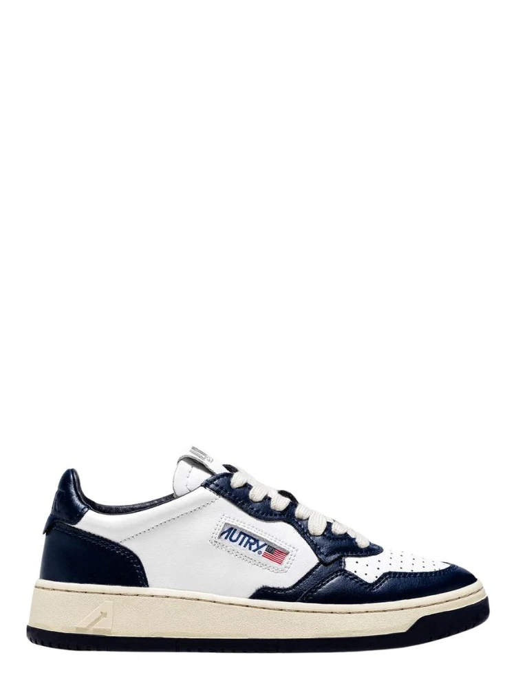 Sneakers Medalist Low Bicolor In Pelle Bianca, Blue