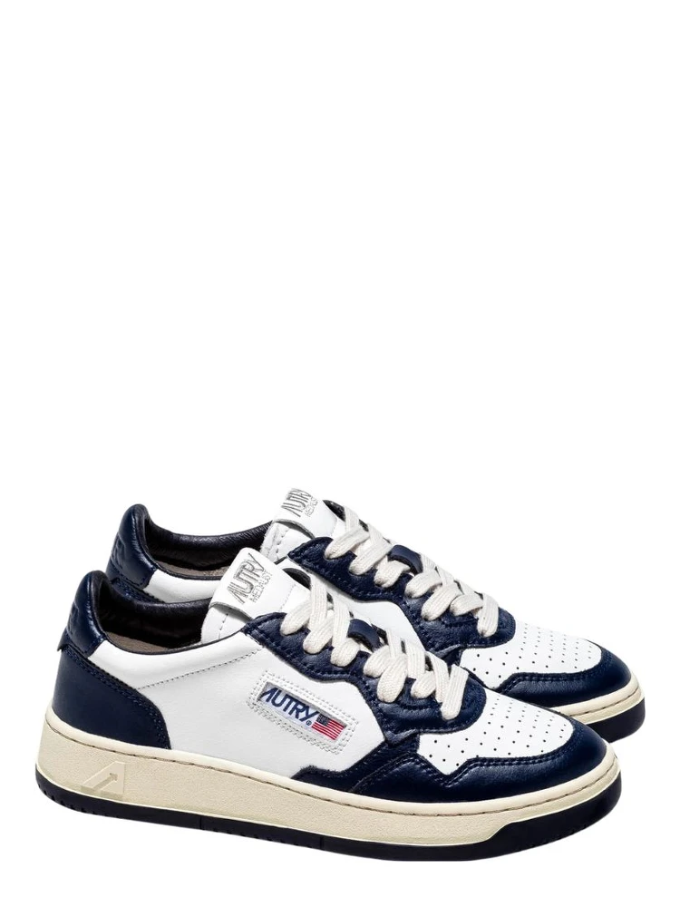 Sneakers Medalist Low Bicolor In Pelle Bianca, Blue alternative