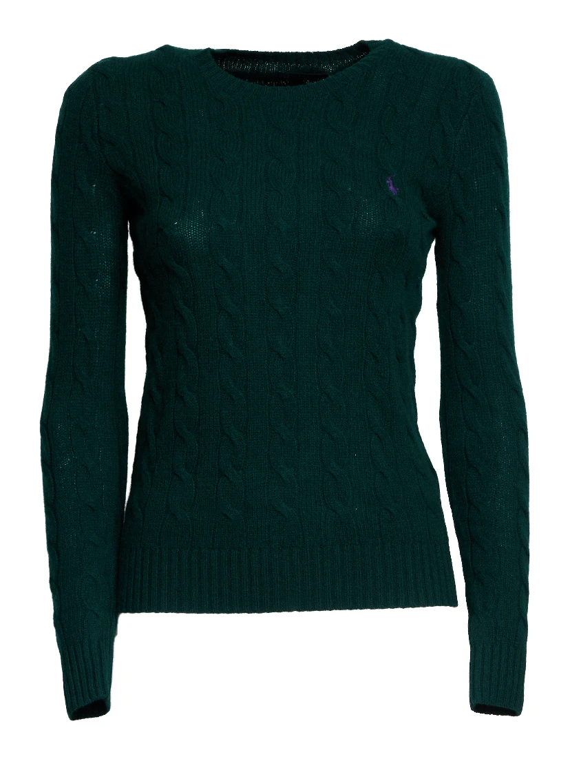 Maglia Girocollo A Trecce In Lana, Cashmere