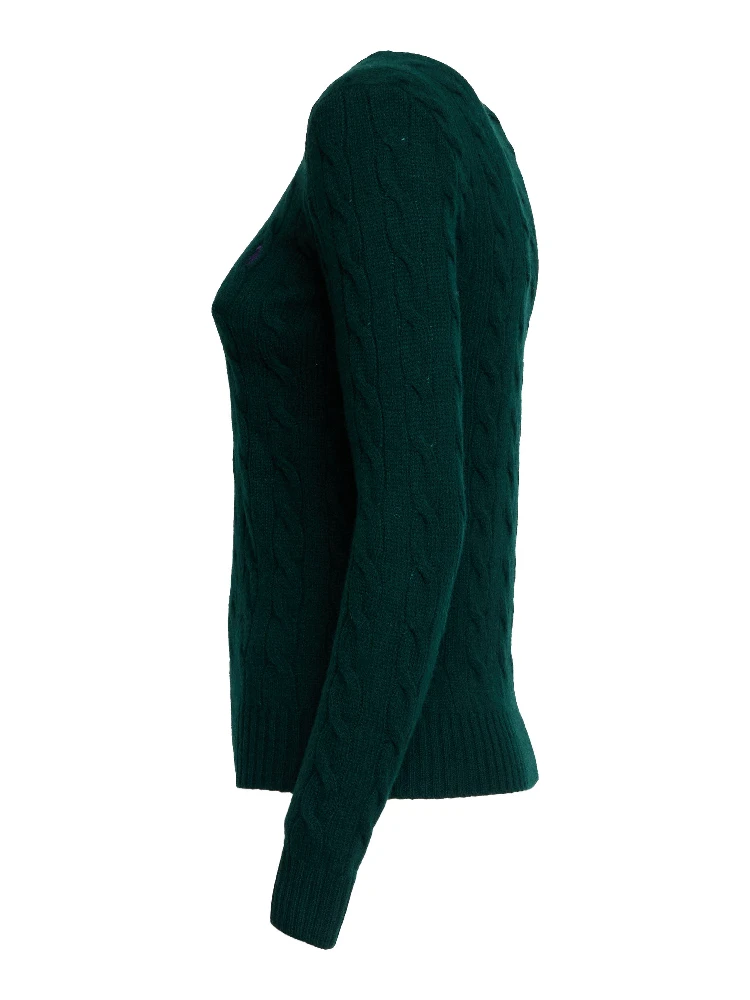 Maglia Girocollo A Trecce In Lana, Cashmere alternative