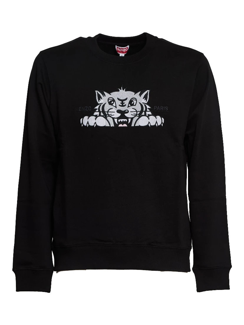 Felpa ricamata KENZO Happy Tiger Di Cotone