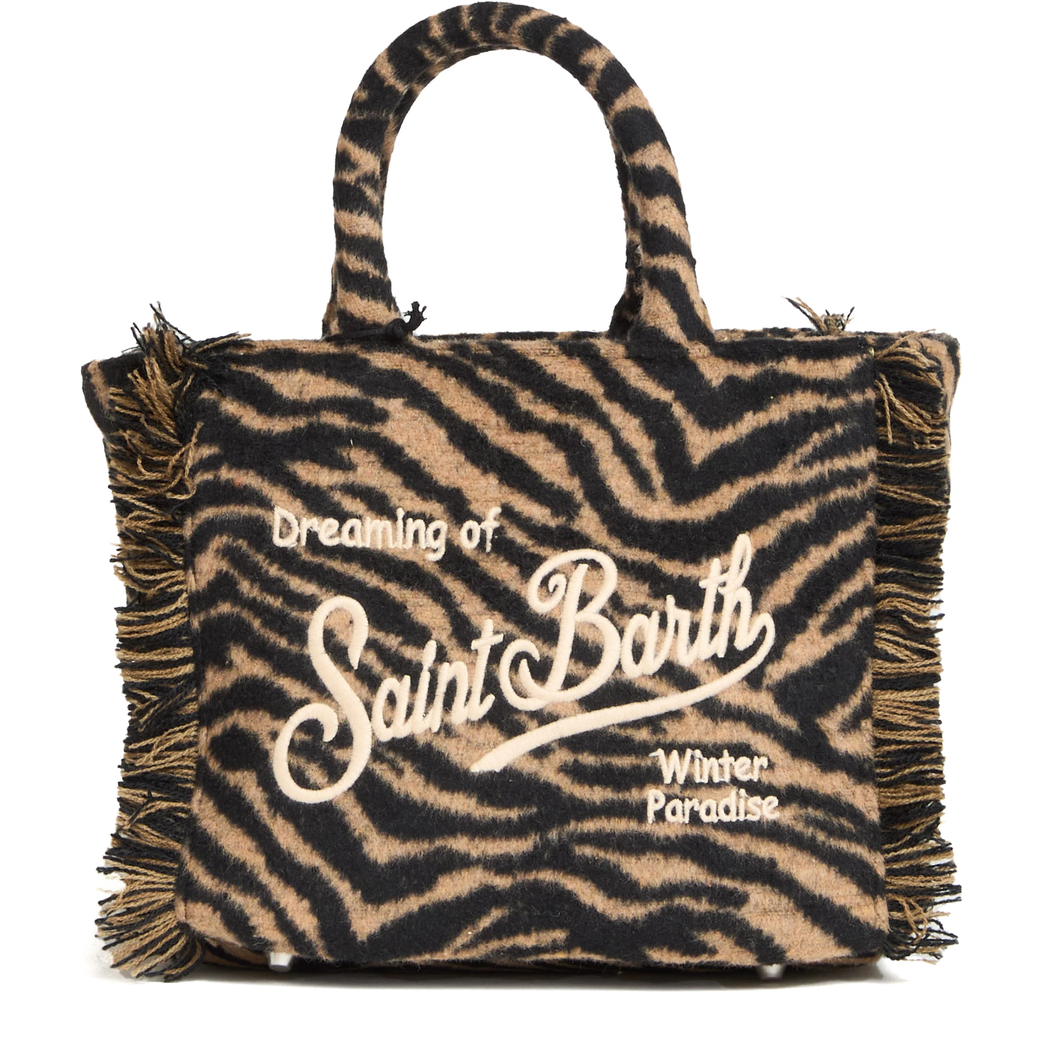 Borsa Vanity Mini In Feltro Zebrata