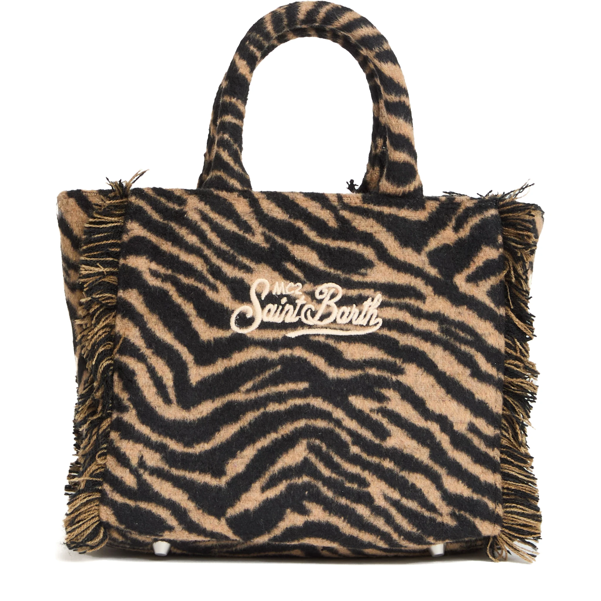 Borsa Vanity Mini In Feltro Zebrata