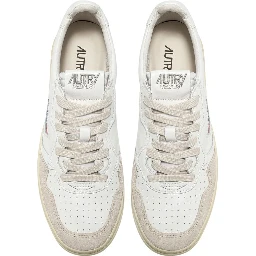 Sneakers Medalist Low In Pelle Bianca E Suede Beige