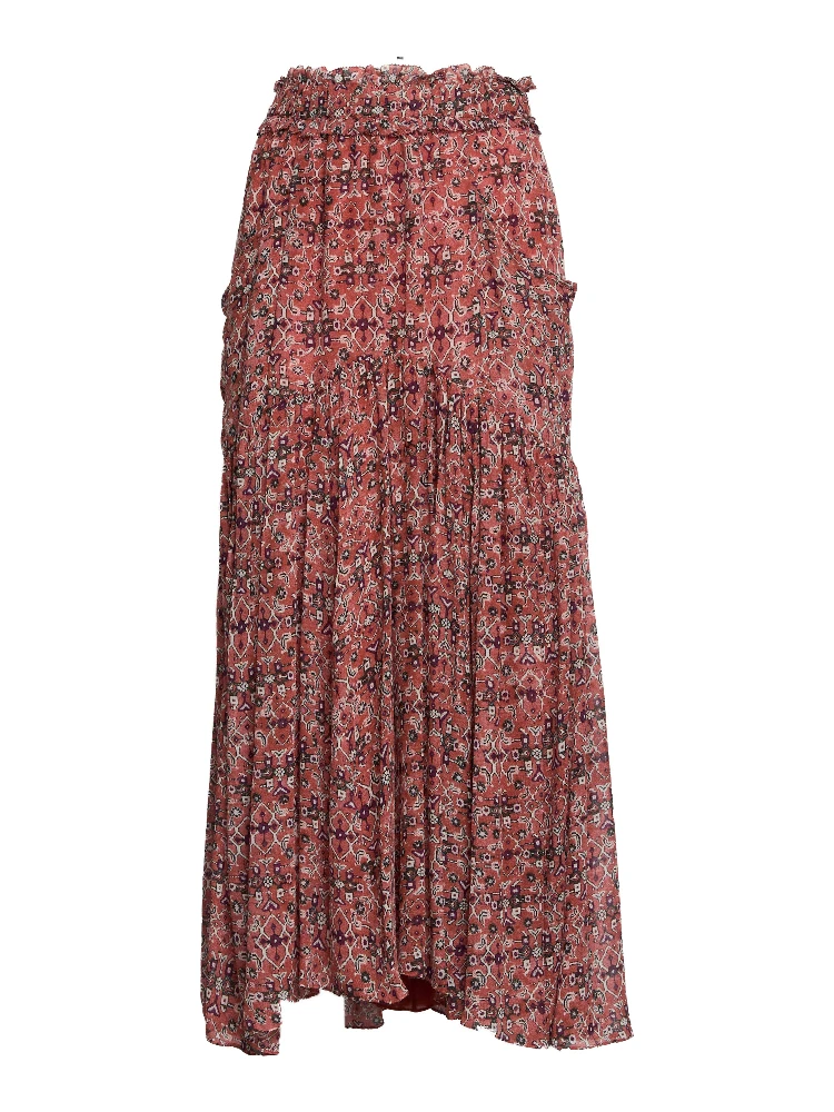 Gonna Lunga Besma In Crêpe Stampato