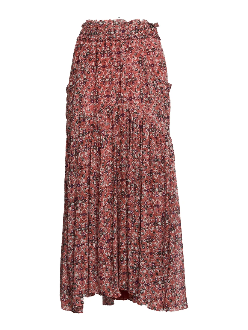 Gonna Lunga Besma In Crêpe Stampato