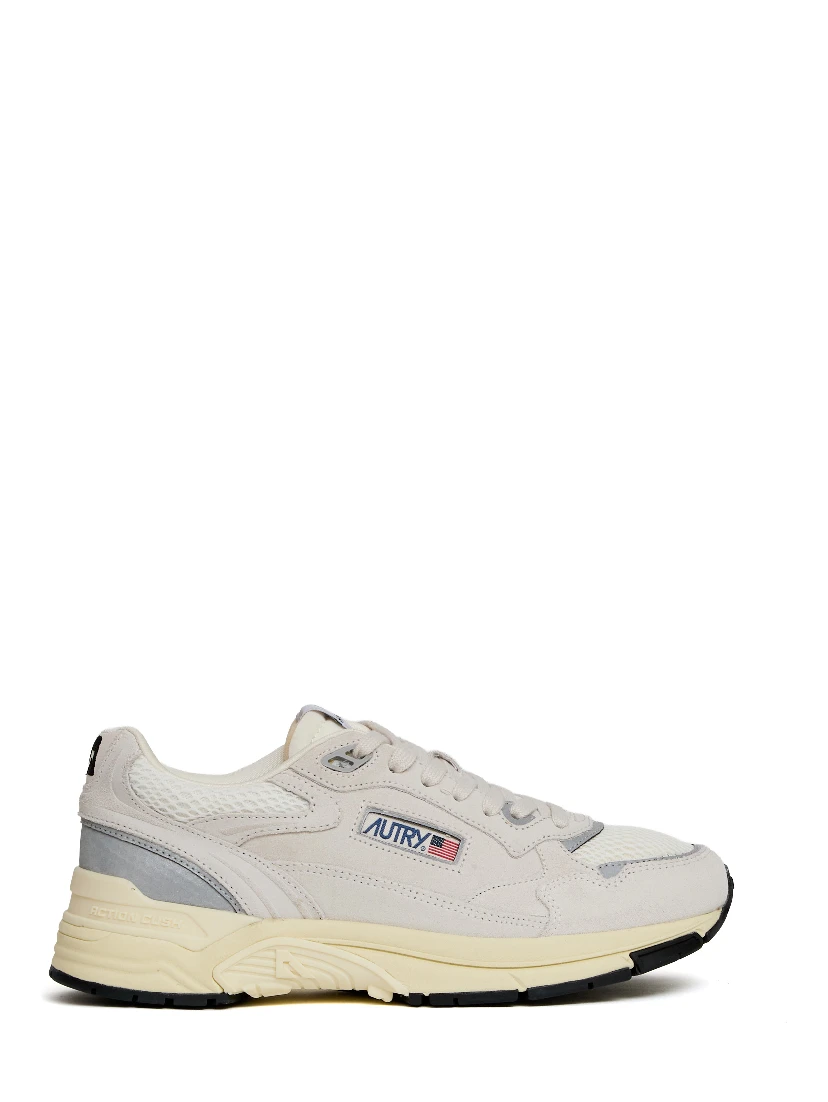 Sneakers Hyperway In Mesh E Suede Bianco, Argento