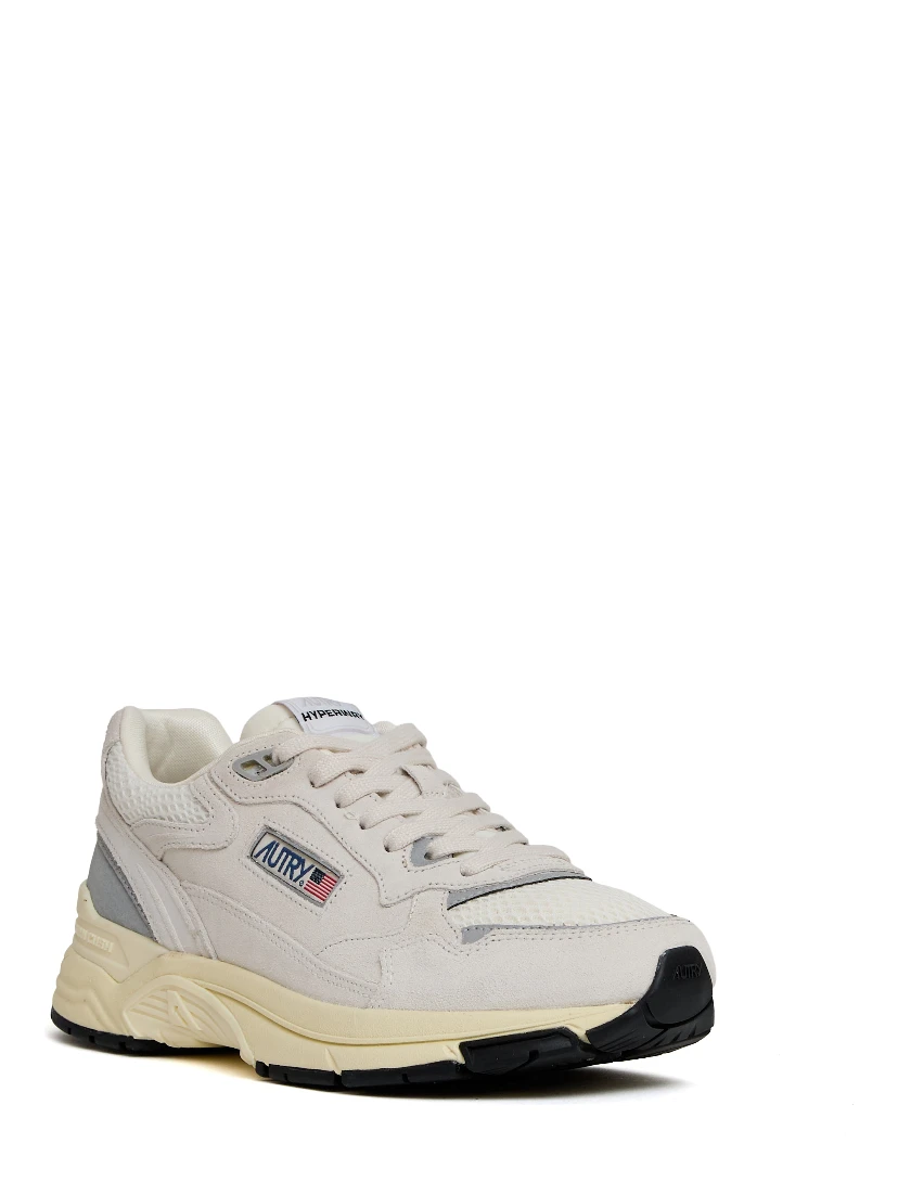 Sneakers Hyperway In Mesh E Suede Bianco, Argento