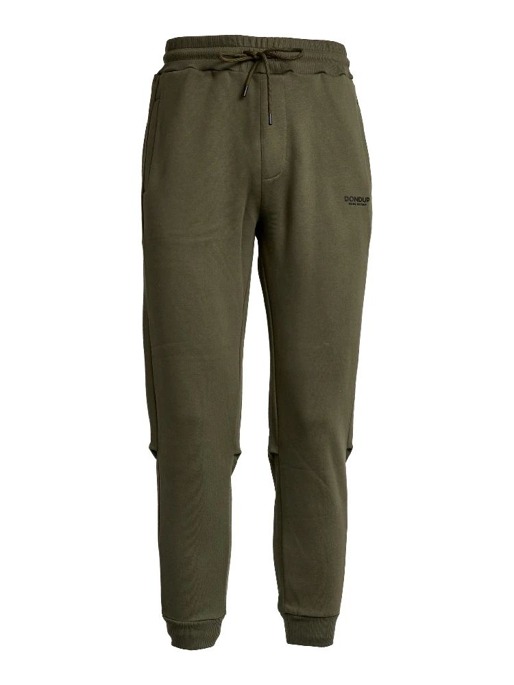 Pantaloni In Felpa Verde Oliva