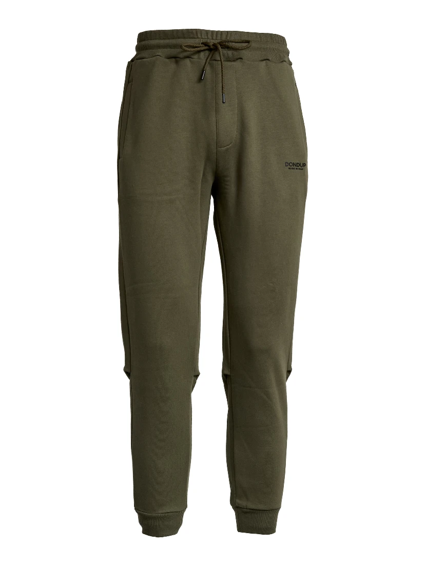 Pantaloni In Felpa Verde Oliva