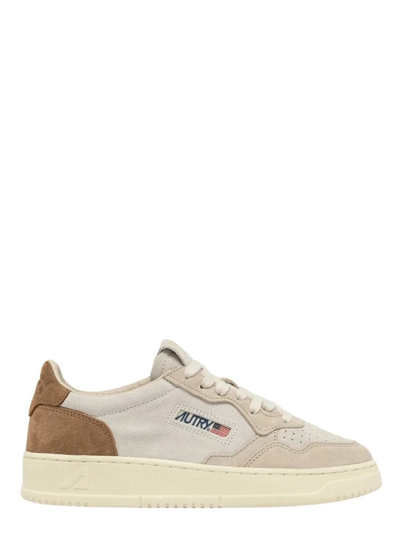 Sneakers Medalist Low Tricolor In Suede Sand, Cigar