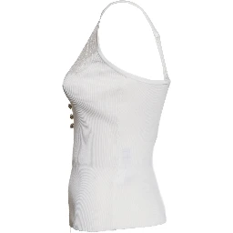 White Lace Trim Rib Knit Top