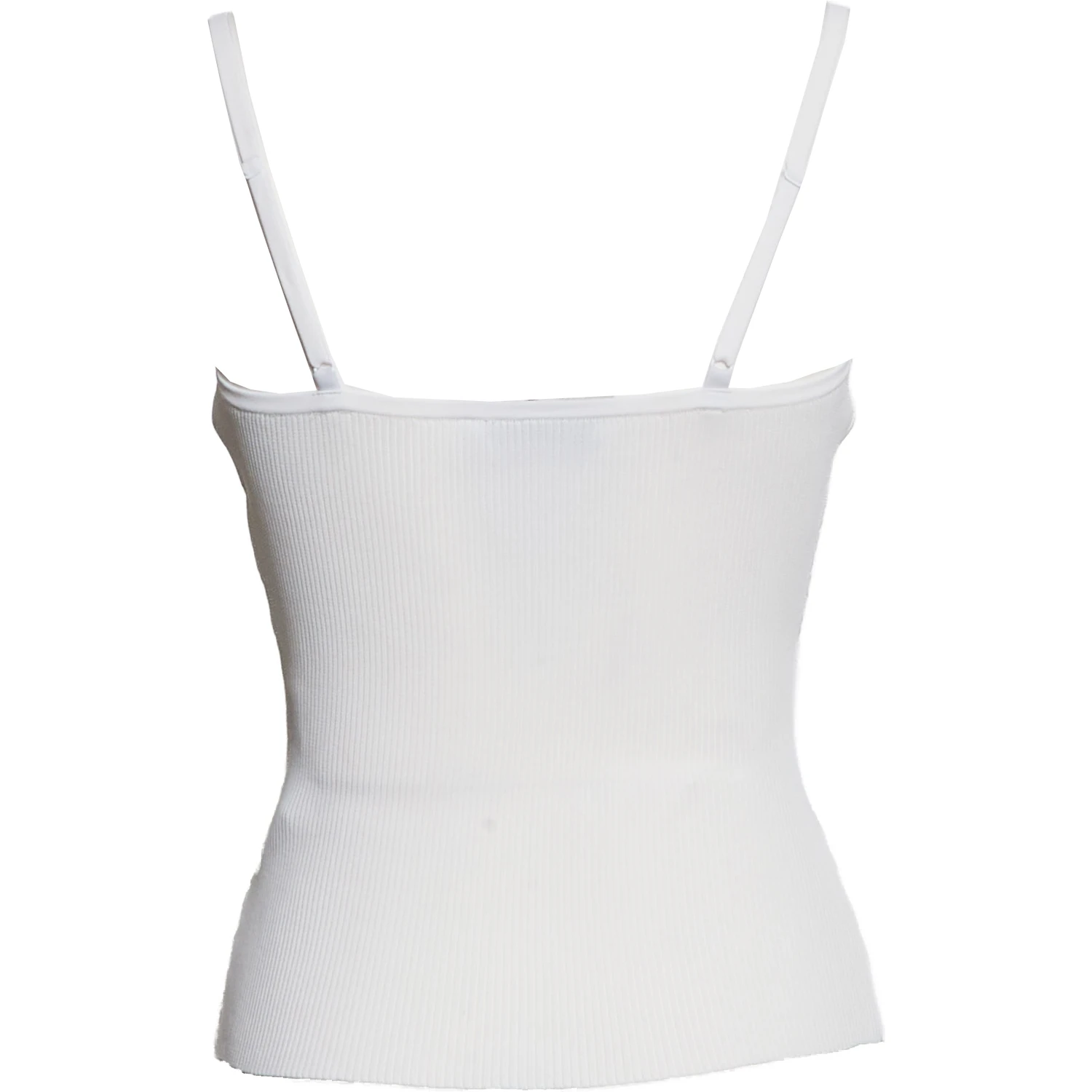 White Lace Trim Rib Knit Top