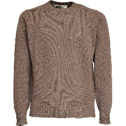 كنزة صوفية برقبة دائرية من الصوف والكشمير