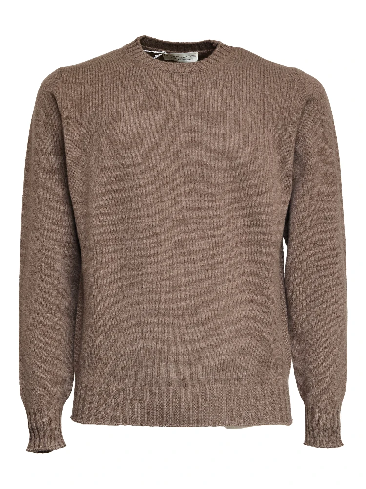 كنزة صوفية برقبة دائرية من الصوف والكشمير