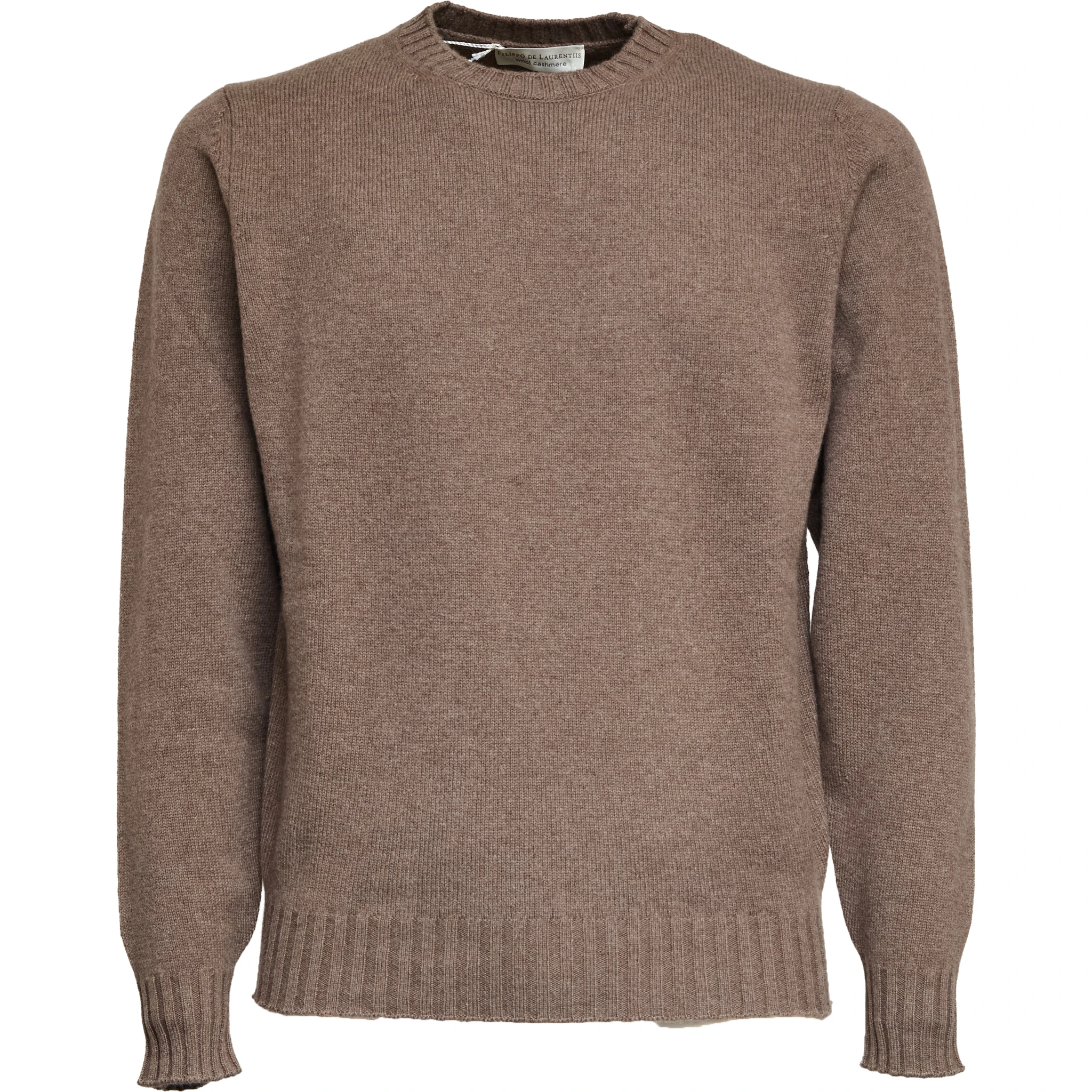 كنزة صوفية برقبة دائرية من الصوف والكشمير