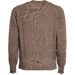 كنزة صوفية برقبة دائرية من الصوف والكشمير