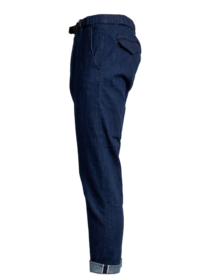 Pantaloni Lunghi In Denim Cimosato