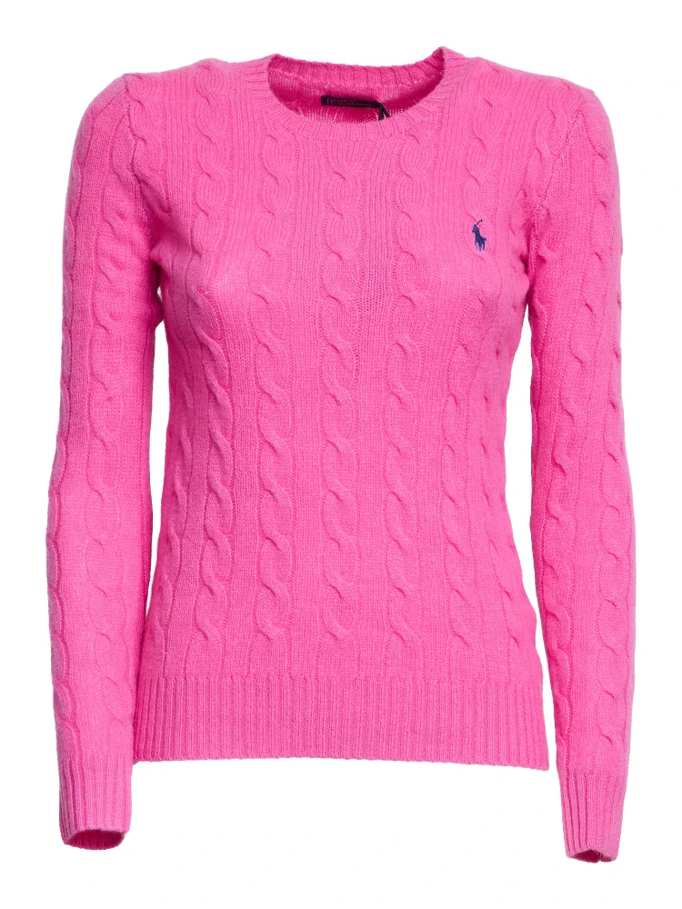 Maglia Girocollo A Trecce In Lana, Cashmere