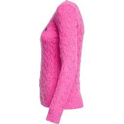 Maglia Girocollo A Trecce In Lana, Cashmere