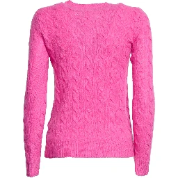 Maglia Girocollo A Trecce In Lana, Cashmere