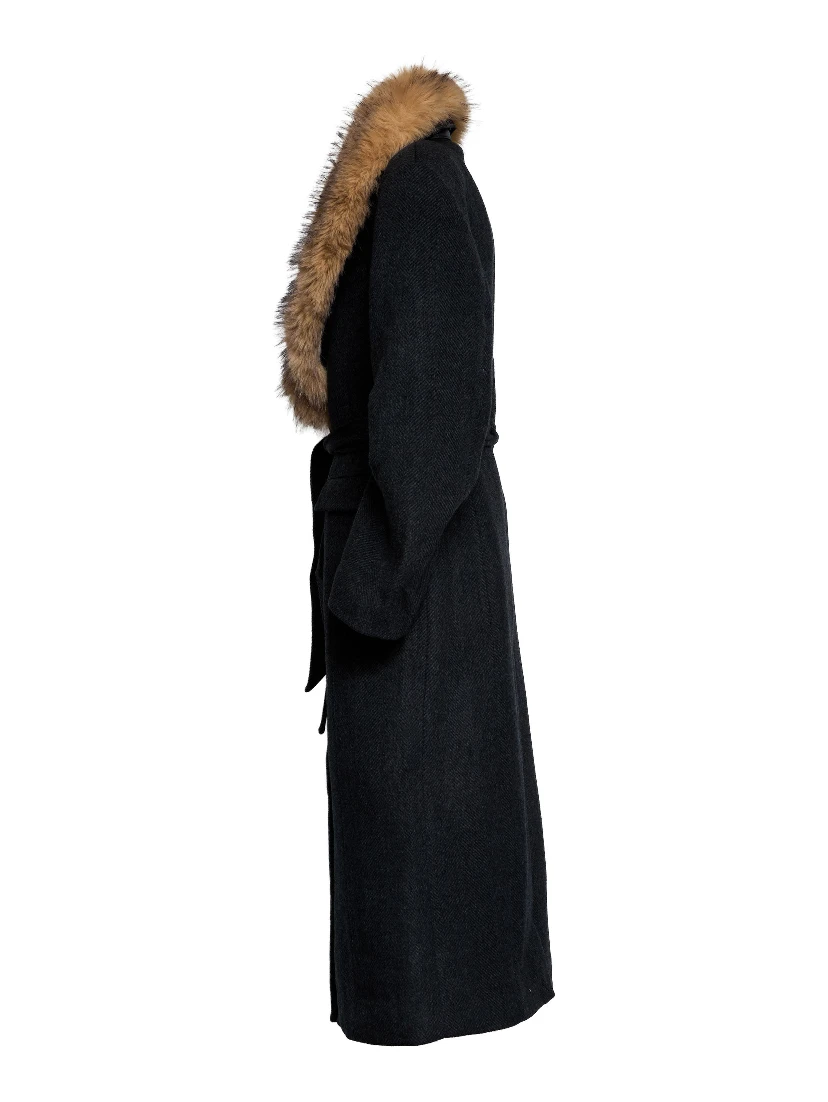 Cappotto Anatta Lungo Con Collo In Ecopelliccia