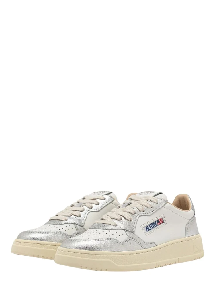 Sneakers Medalist Low Bicolor In Pelle Bianca E Metallizzata Argento alternative