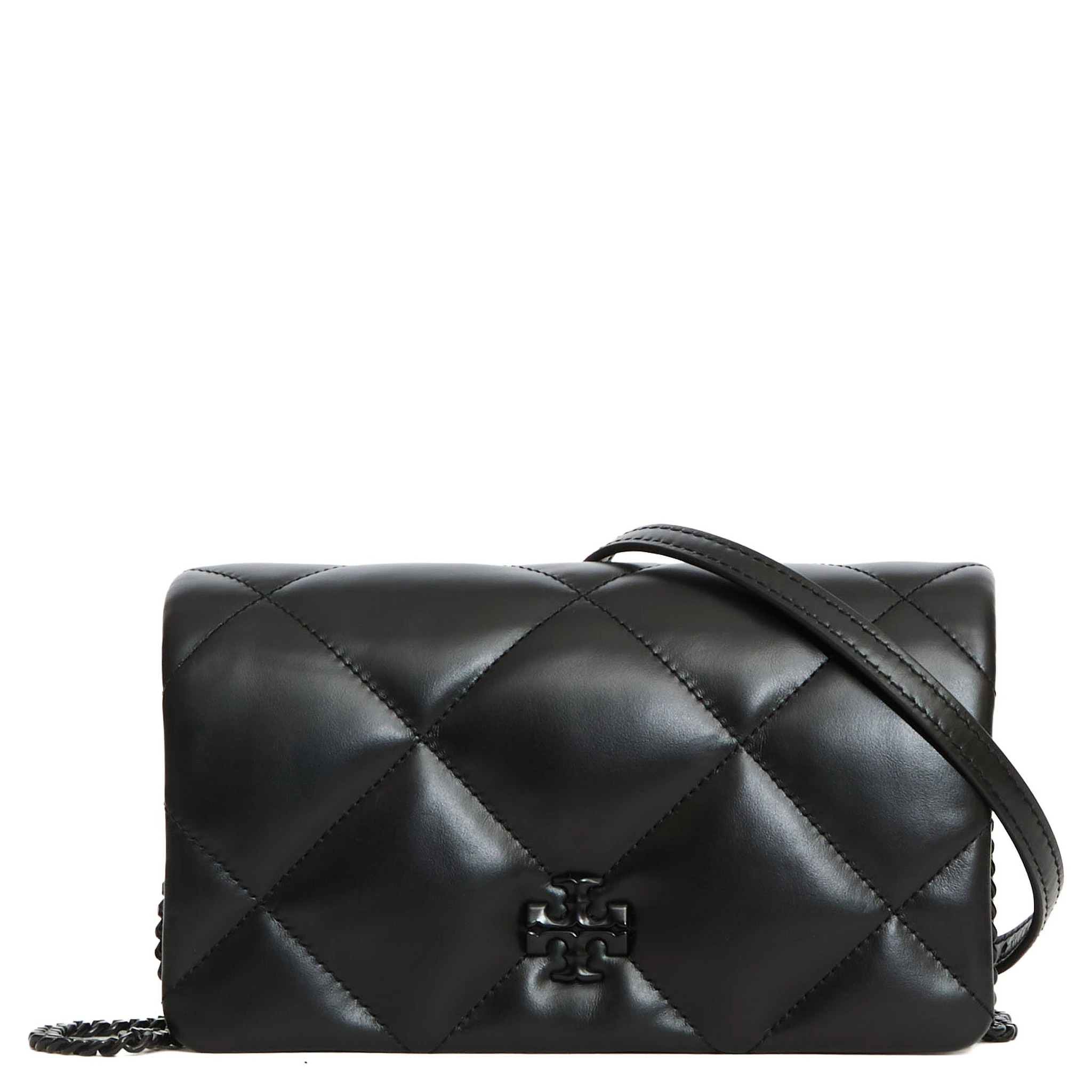 Borsa a portafoglio Kira diamond quilt catena verniciata a polvere