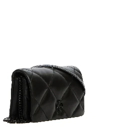 Borsa a portafoglio Kira diamond quilt catena verniciata a polvere