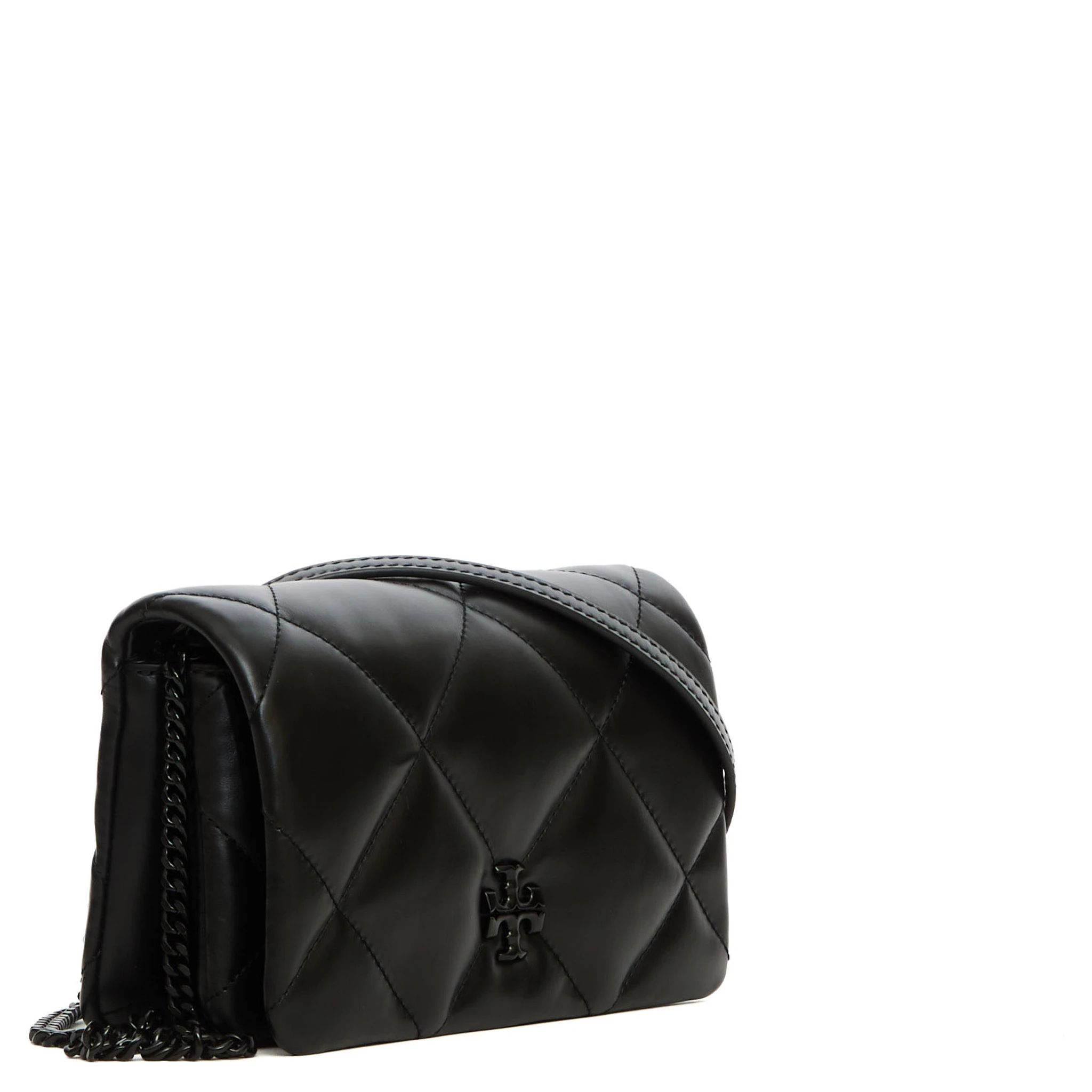 Borsa a portafoglio Kira diamond quilt catena verniciata a polvere