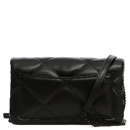 Borsa a portafoglio Kira diamond quilt catena verniciata a polvere