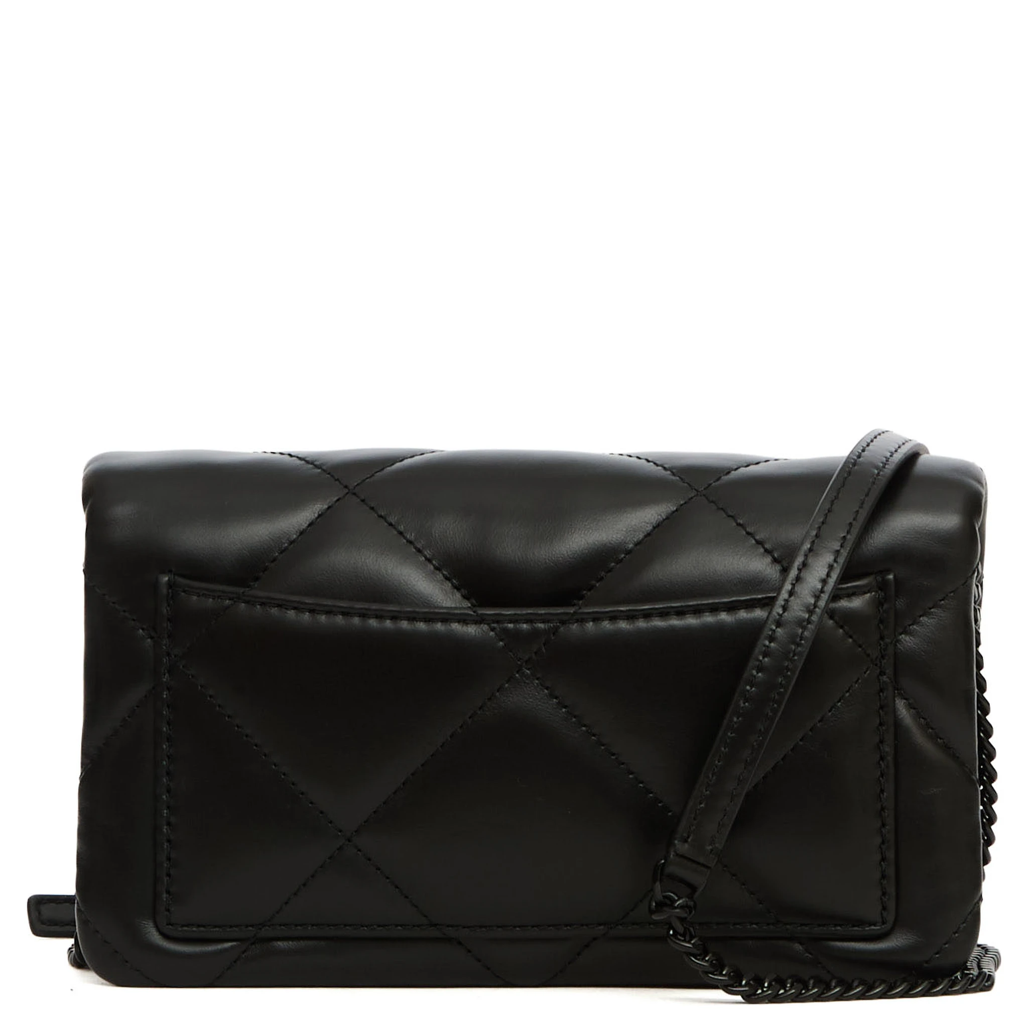 Borsa a portafoglio Kira diamond quilt catena verniciata a polvere