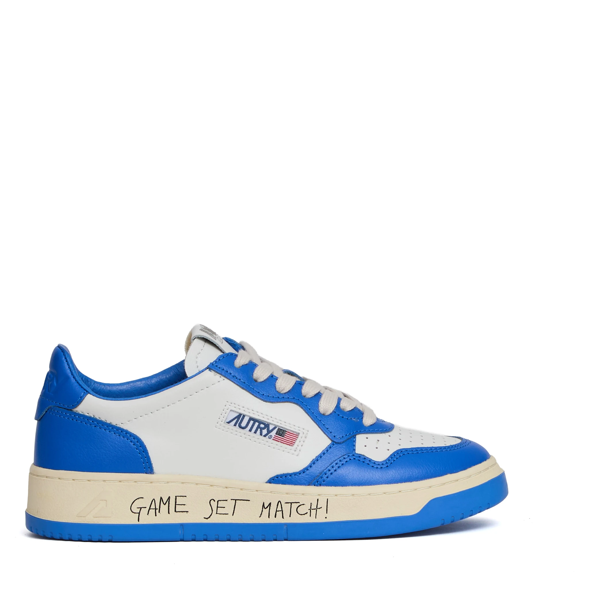 Sneakers Medalist Low Bianco, Palace Blue Con Lettering