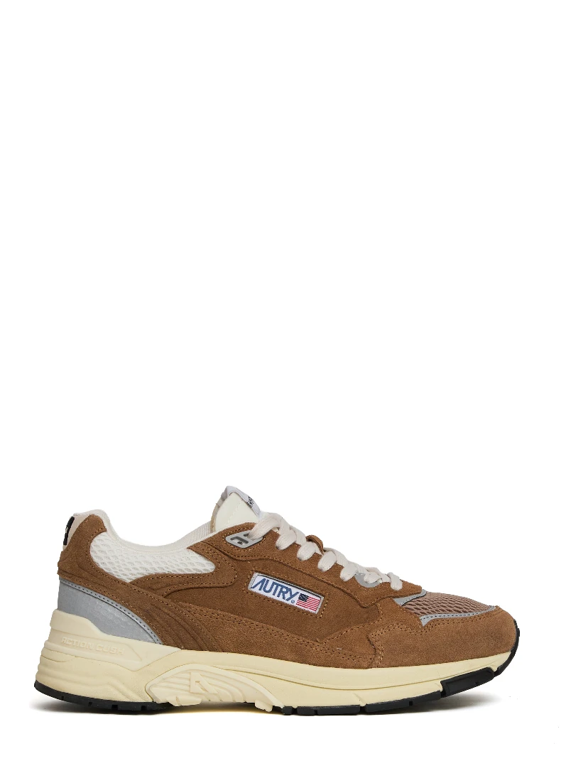 Sneakers Hyperway In Mesh E Suede Cigar, Argento
