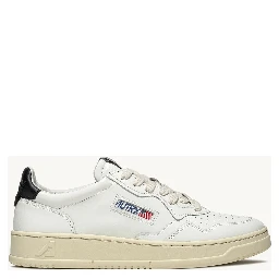 Sneakers Medalist Low In Pelle Bianca, Nera