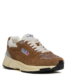 Sneakers Hyperway In Mesh E Suede Cigar, Argento