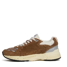 Sneakers Hyperway In Mesh E Suede Cigar, Argento