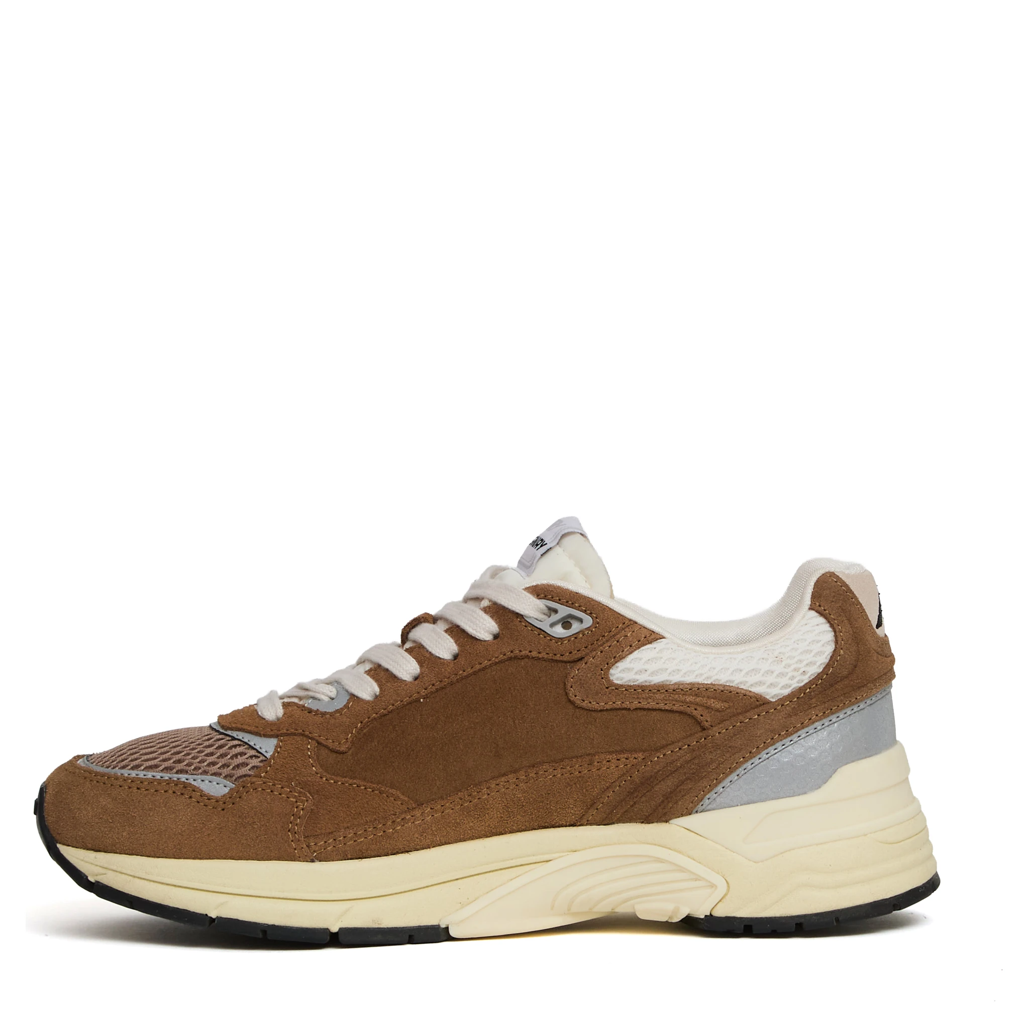 Sneakers Hyperway In Mesh E Suede Cigar, Argento