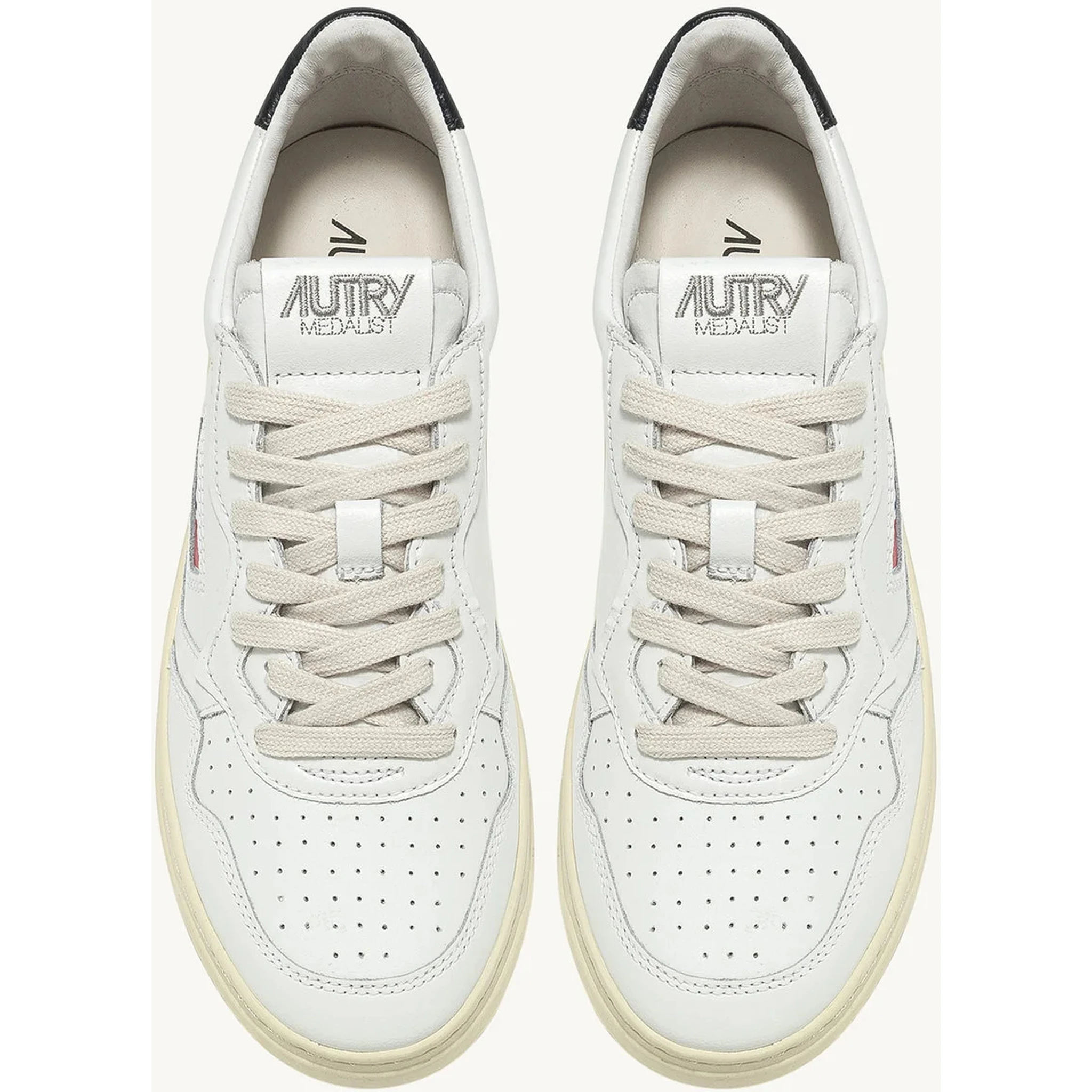 Sneakers Medalist Low In Pelle Bianca, Nera