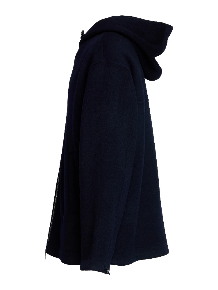 Parka In Panno Double Con Zip In Lana alternative