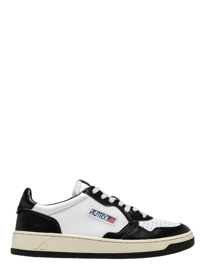 Sneakers Medalist Low Bicolor In Pelle Bianca, Nera