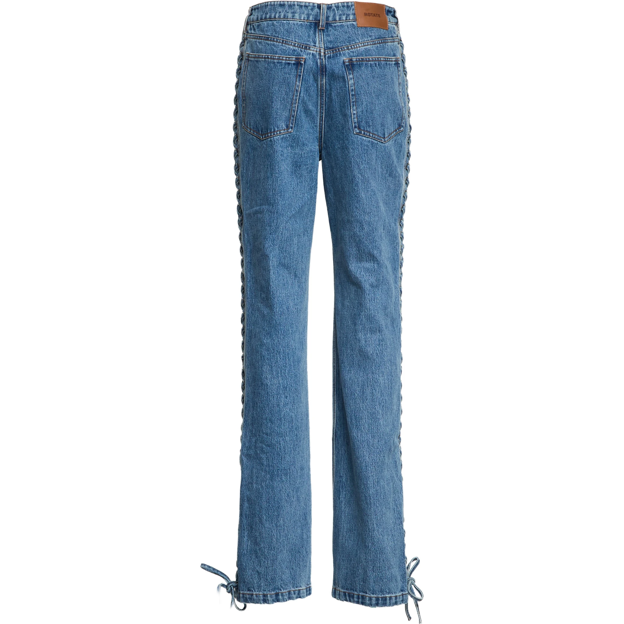 Jeans Rotta A Gamba Dritta Con Lacci