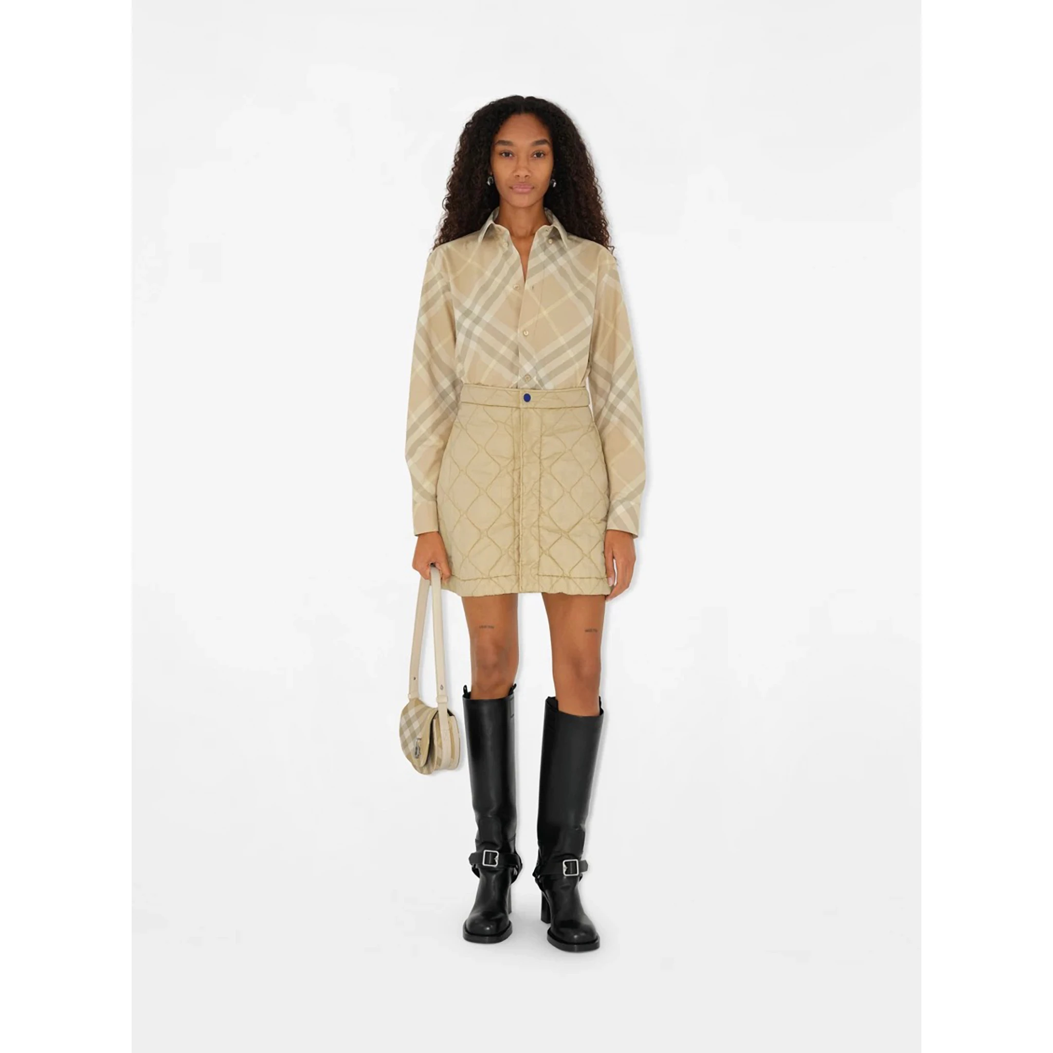 Medium Rocking Horse Check Woven Saddle Bag