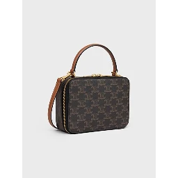 VANITY BOX IN TRIOMPHE CANVAS AND CALFSKIN TAN