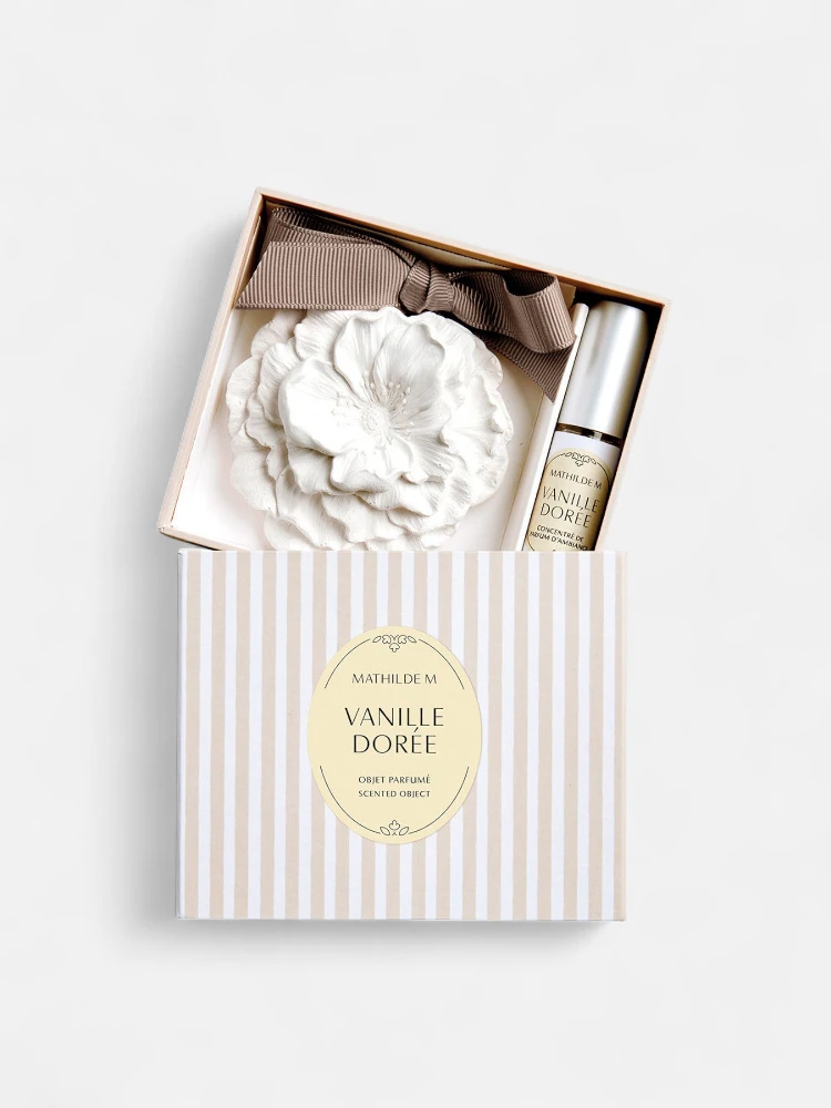 MATHILDE M set - decorative figure and perfume concentrate spray 4 ml - Vanille Dorée