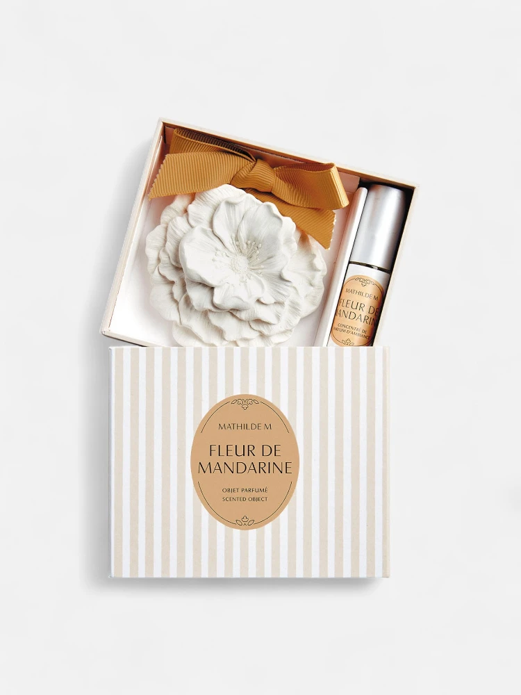 MATHILDE M set - decorative figure and perfume concentrate spray 4 ml - Fleur de Mandarine